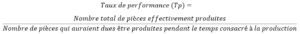 Calcul taux de performance